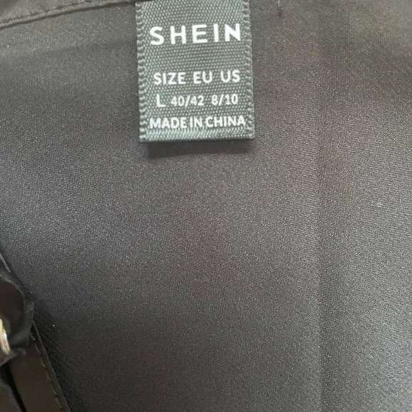 Shein Women’s Silk Mini Dress Black Size Large - Picture 5 of 7